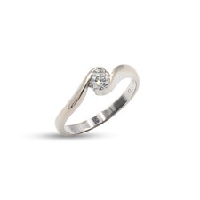 Gold Diamond Ring - 18ct White Gold Diamond Ring 0.33ct Natural Ladies