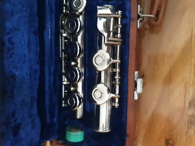 LARK FLUTE M4006 SILVER TONE MUSICAL INSTRUMENT IN HARD CASE