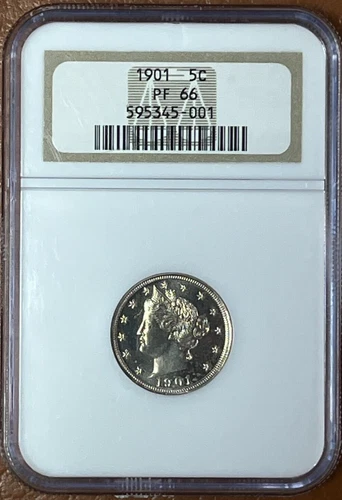 1901 P Proof Liberty "V" Nickel 5C NGC PF66