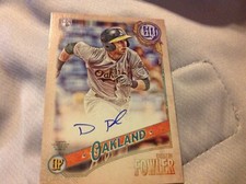 DUSTIN FOWLER 2018 TOPPS GYPSY QUEEN AUTO ROOKIE CARD OAKLAND ATHLETICS #GQA-DF. rookie card picture