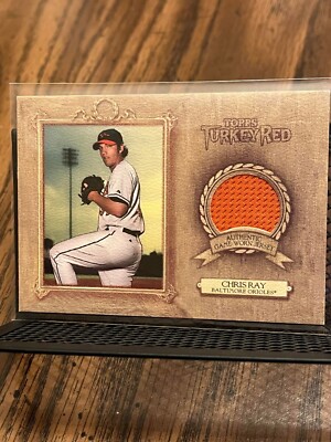 CHRIS RAY 2007 TOPPS TURKEY RED RELICS BALTIMORE ORIOLES GAME-WORN JERSEY PATCH!