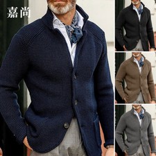 mens sweater cardigan stand collar