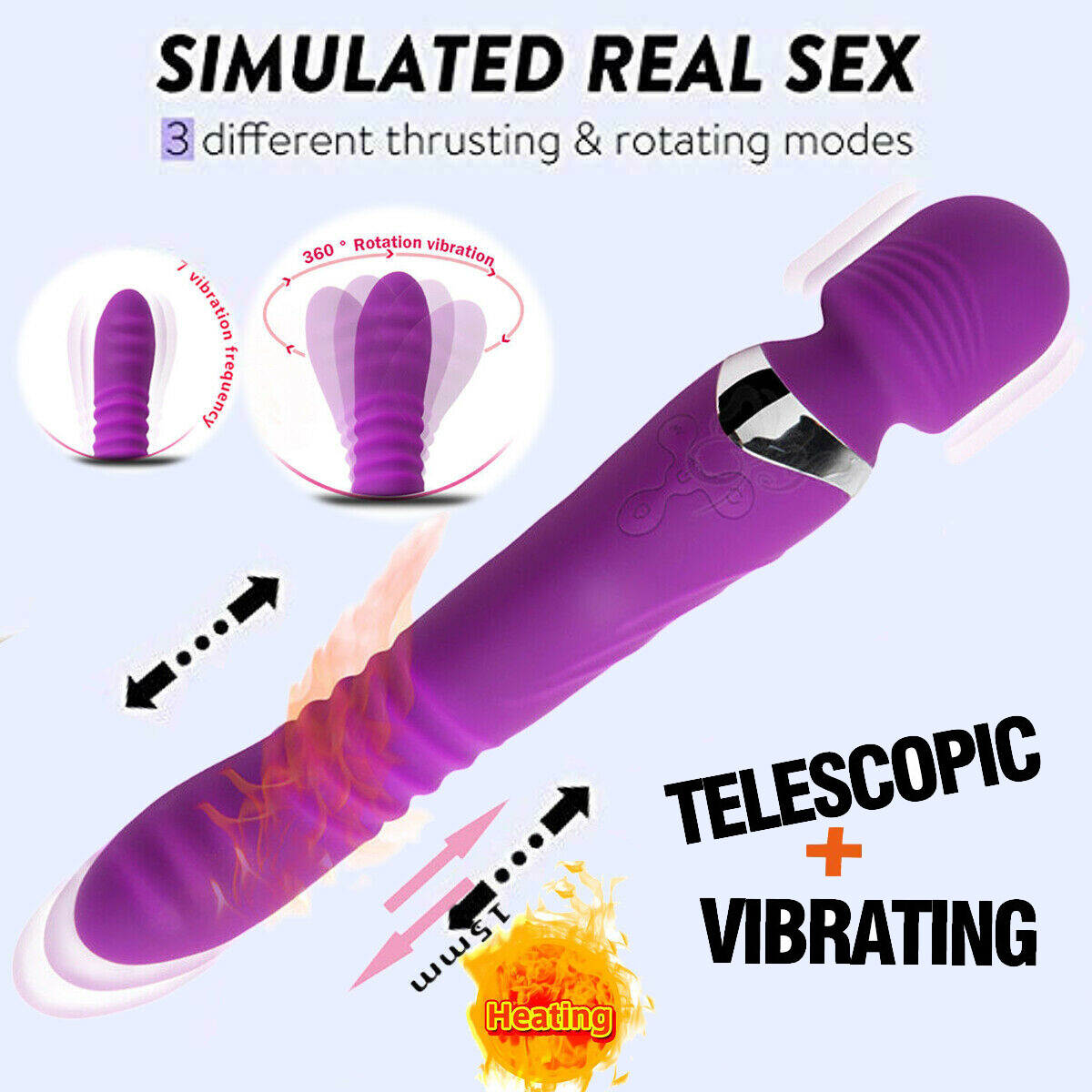 Thrusting Vibrator Strapless Strap on Clit Dildo Vibrator Sex Toys for  Lesbian | eBay