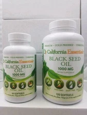 BLACK SEED OIL-UNREFINED COLD PRESSED NIGELLA SATIVA 1000mg SOFTGELS-CHOOSE SIZE