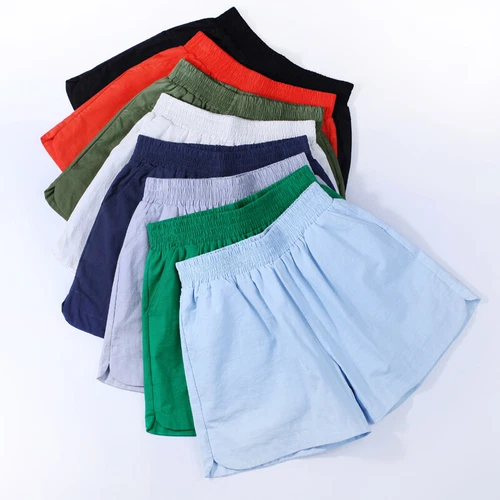 Summer Women's Casual Linen Shorts Trunks Ladies Elastic Waist Beach Short Pants - Picture 12 of 40