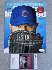 JON LESTER AUTOGRAPH 8x10 SPORTS ILLUSTRATED 12/22/2014 COVER PHOTO JSA AS93101