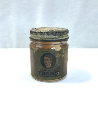 Antique Dr Blair's Trano jar, Blair Labs Lynchburg VA, 1920s hair salve gel
