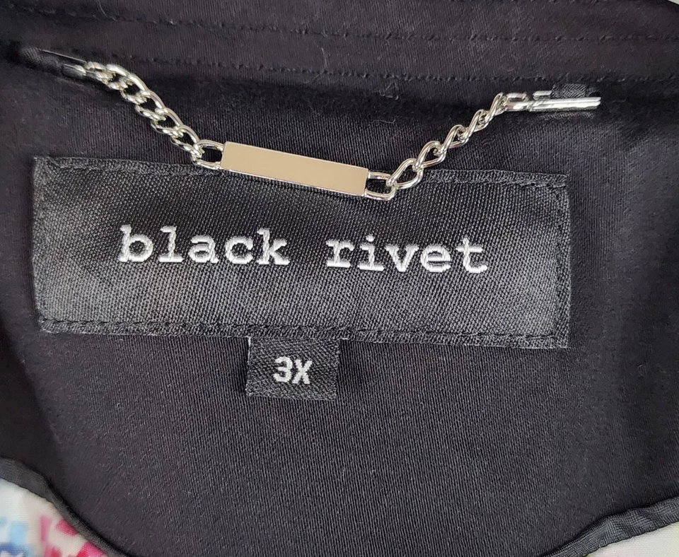 Black Rivet Jacket Womens 3X Large Black Retro Business Casual  Full Zip Coat - Image 4 of 4