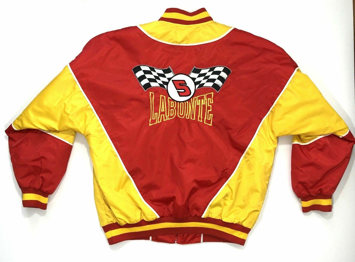Nascar Terry Labonte Nutmeg Red Yellow Zip Front Car Racing Jacket