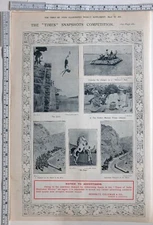 1911 INDIA PRINT TEA GARDEN MUSICAL TROUPE ASSAM GANGES BALLOON RAFT TRANSPORT