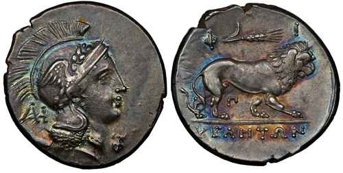 LUCANIA Velia c300-280 BC. AR Didrachm. NGC Ch. XF* 5/5 5/5. HN Italy 1309.