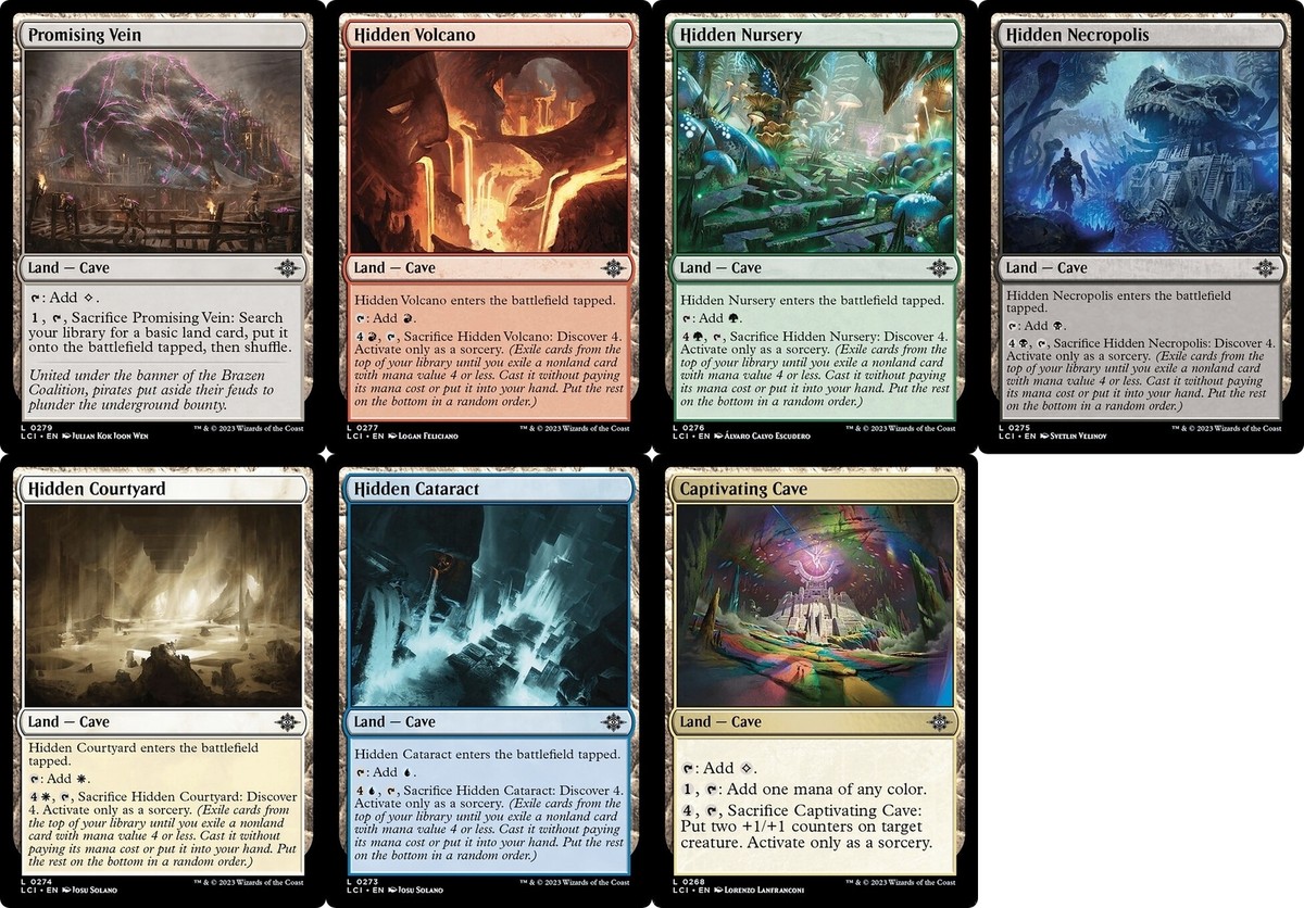 EDH CAVE Land Type Set of 7 mtg Lost Caverns Ixalan Hidden