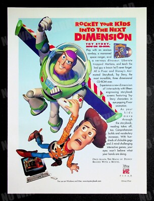 Toy Story Disney Interactive 1996 Trade Print Magazine Ad Poster
