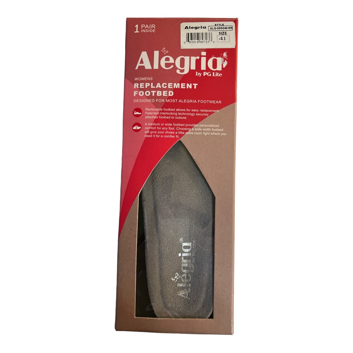 Alegria Womens Replacement Footbed sz41 - Main Image