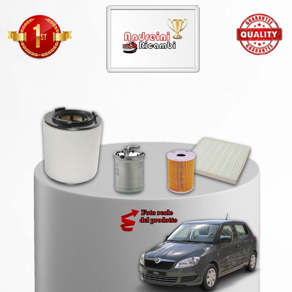 Set Service 4 Filter Skoda Fabia II 1.2 Tdi 55KW 75CV Von 2010-> 2014-image