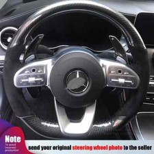 Suede Carbon Steering Wheel Cover For Mercedes Benz Glc Class C260l E300l A200l