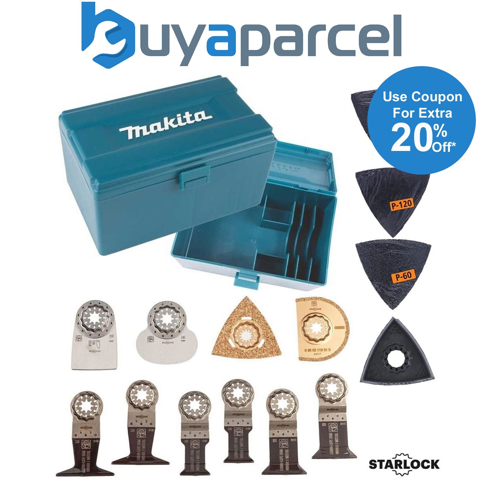 Fein Makita Starlock OIS Multi Tool Blade Set Wood Metal HCS 26 Piece