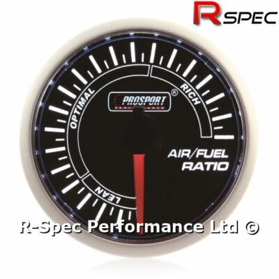 Prosport 52 mm beraucht super weiß Schrittmotor AFR Luft-Kraftstoff-Verhältnis Messgerät-Kit