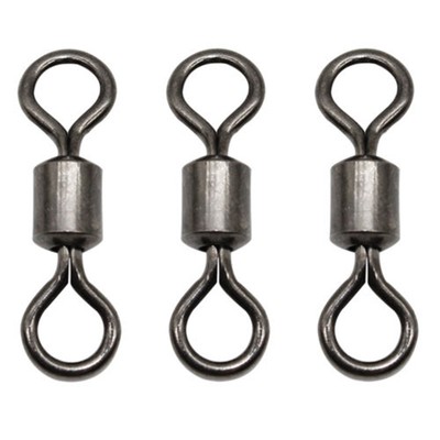 100pcs/set Fishing Barrel Bearing Rolling Swivel Solid Ring Connector 10#-12/0#