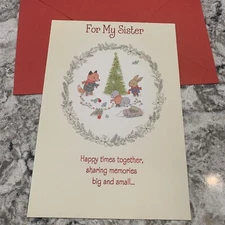Merry Christmas For My Sister Sharing Memories 5.5”x8” Hallmark Greeting Card
