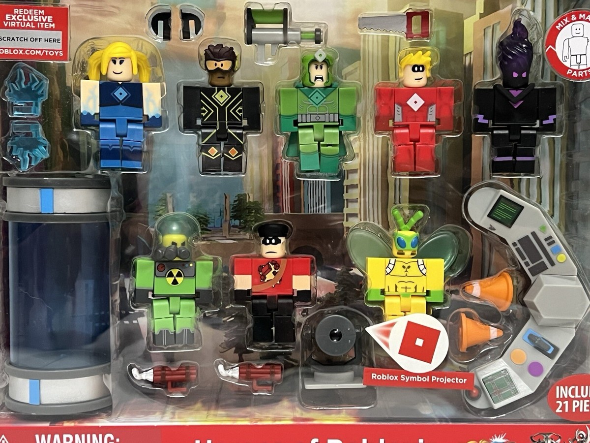 Roblox Heroes Of Robloxio 21 Piece 8 Figure Box Set Exclusive