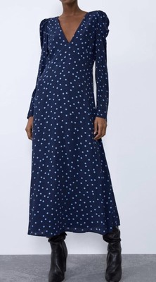 zara spotty midi dress