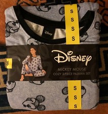 Disney Womens Classic Mickey Mouse 2 Piece Cozy Pajama Set. Multi. S