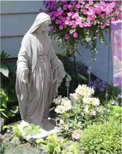 3' Tall Virgin Mary Statue Granite Outdoor Religious Garden Sculpture Lawn