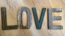 5.9 Inch Tall Rustic Wood Love Sign Wooden Block Word Sign for Home Decor