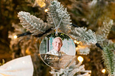 Personalized Memorial Photo Ornament, Sympathy Gifts, Christmas Ornaments 2024