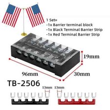 600V 25A Dual Row 6 Position Screw Terminal Electric Barrier Strip Block