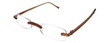 Calabria 714 Womens Rimless Flexie Reading Glasses in Root Beer Brown 1.25 48mm