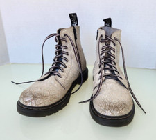 Dr. Martens 1460 Pascal White Rainbow Glitter Boots Sz 4 M