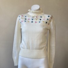 Vintage Cottagecore Coquette Feminine Floral Knit Sweater