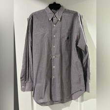 Lauren Ralph Lauren Long Sleeve Dress Shirt 16 32/33 Plaid Pink Brown