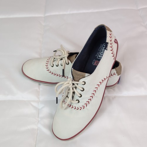 Keds Baseball Shoes Women 8.5 White Sneakers Red Stitch St. Louis