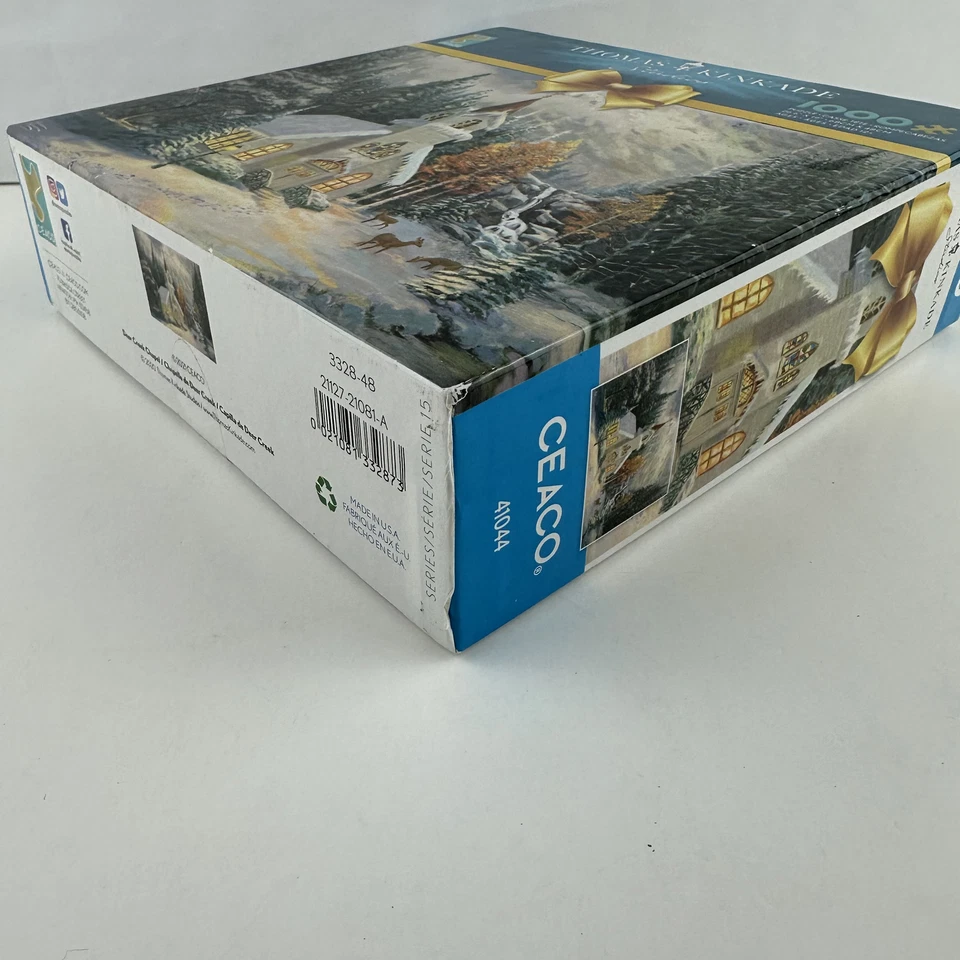Thomas Kinkade Puzzle Deer Creek Chapel 1000 件 Ceaco No. 41044 Series 15 全新带盒 — 第 4/4 张图片