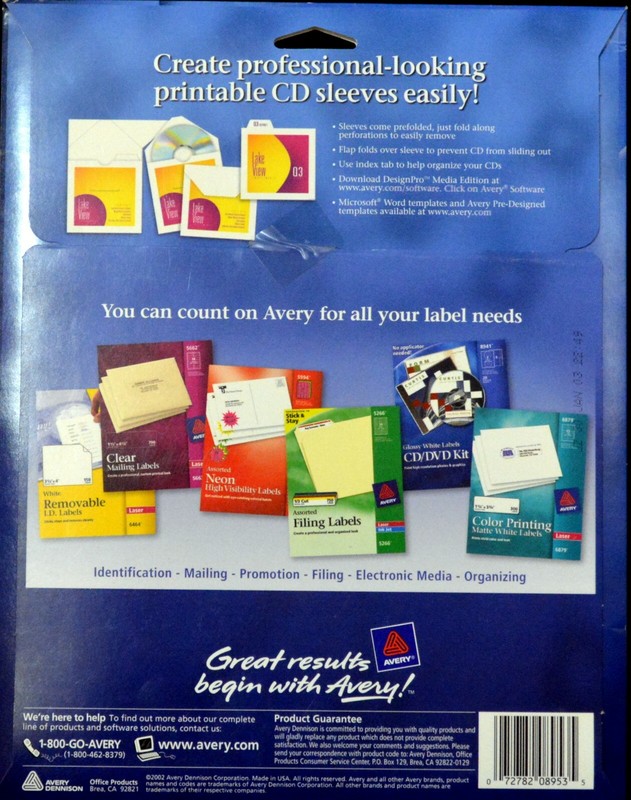 AVERY-3x3-INDEX-TAB-PINTABLE-SLEEVE-ENVOLOPS-INK-JET-OR-LAZER