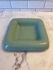 Vintage Green Haeger Pottery Rolled Edge 7" Square Trinket Dish/ Ashtray #2176