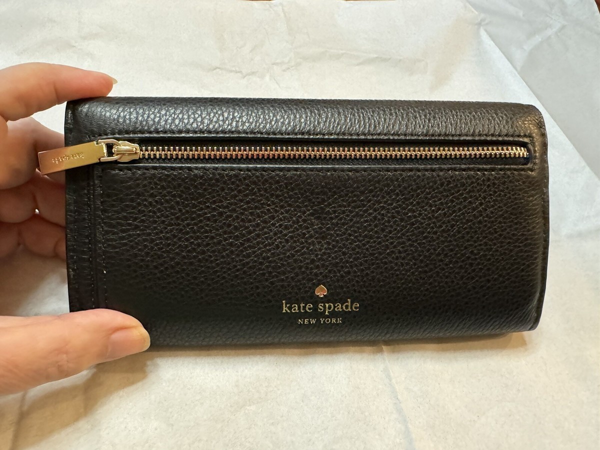 NWT Kate Spade Marti Large Slim Pebbled Leather Flap Wallet