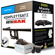 Für MAZDA 6 Kombi Typ GJ, GL Anhängerkupplung abnehmbar +eSatz 13pol 18- NEU AHK