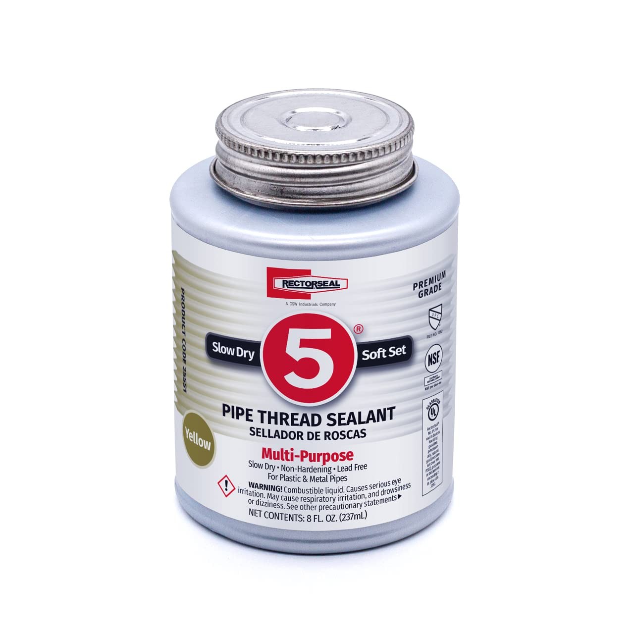 Pipe Thread Sealant No. 5 25551 Soft Setting Slow Drying 8 oz