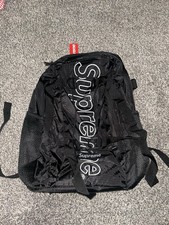 Supreme Black Logo Backpack Zip & Buckle Clos...