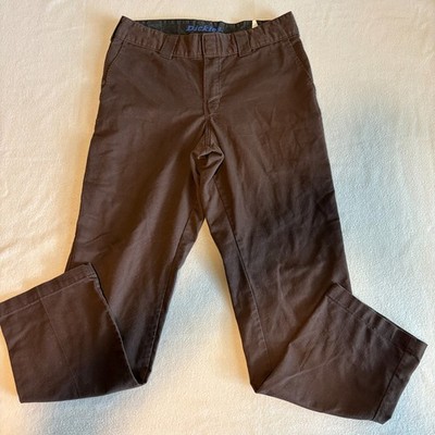Dickies Flex Pants Womens 8 Brown Workwear Straight Leg Chino Fits Like 31X30