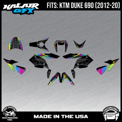 Graphics Kit for KTM 690 DUKE (2012 - 2020) Swoosh Series - Rainbow