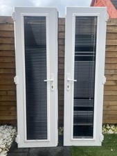UPVC Double Glazed Door White 1960 x 600mm with Blinds And Key