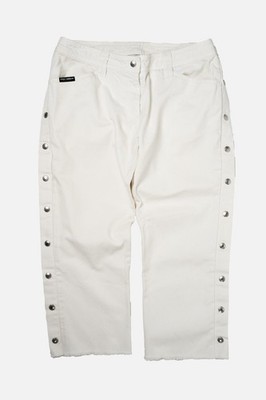 Dolce & Gabbana Beachwear White Studded Snap-Button Capri Jeans Gr.40