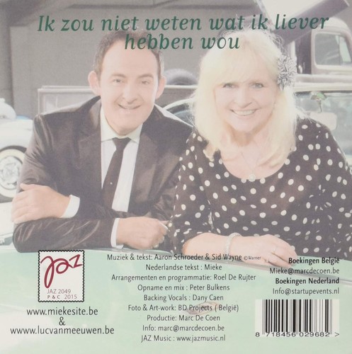 Mieke & Luc Van Meeuwen Ik Zou Niet Weten Wat Ik Liever Heb CD NEU - Picture 2 of 2