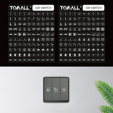 200Pcs Light Switch Labels Icon Stickers Household Transparent Light Fan Heater