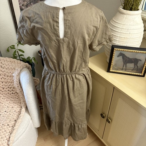 PACT Canopy Linen Blend Notch Neck Dress Size Small - Picture 6 of 11